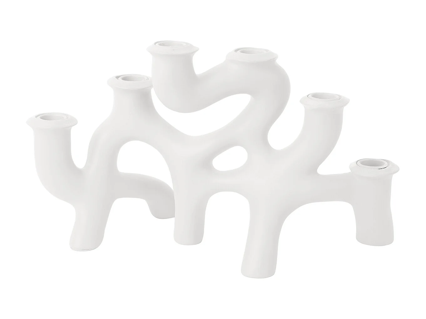 Candelabro grande con espirales - Blanco