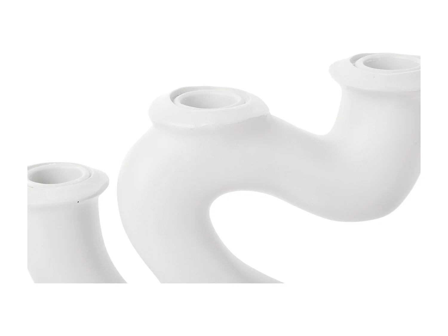 Candelabro grande con espirales - Blanco