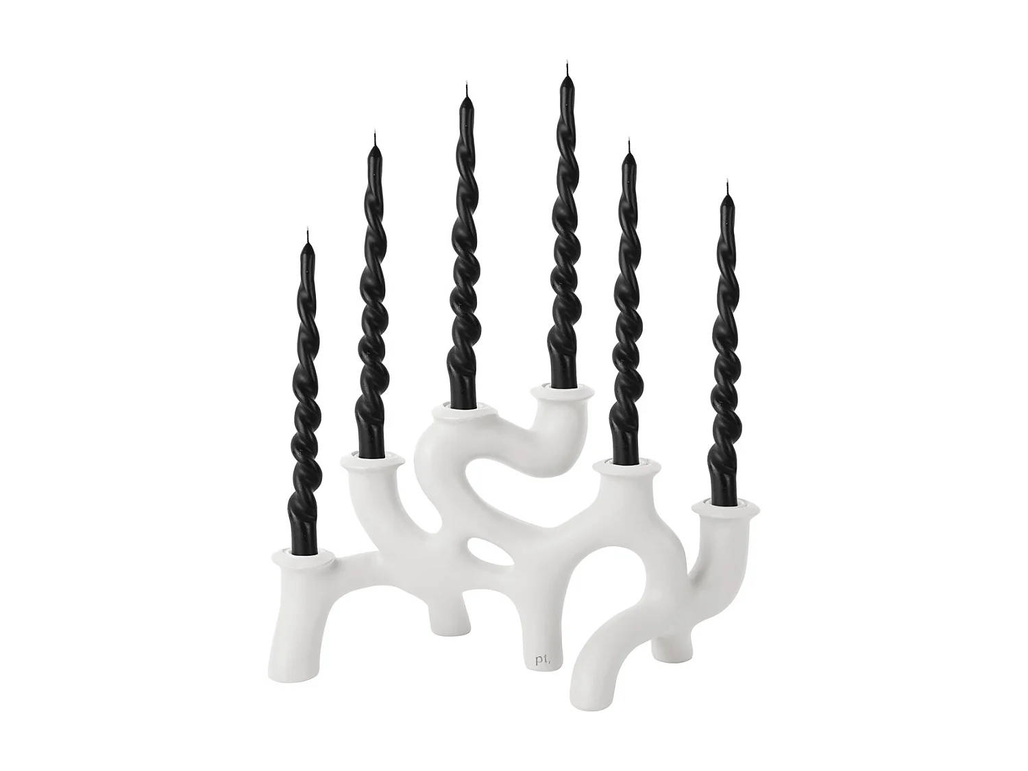 Candelabro grande con espirales - Blanco
