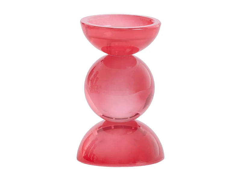 Kandelaar ITINGA - Ø9.5x15.5cm - Rood