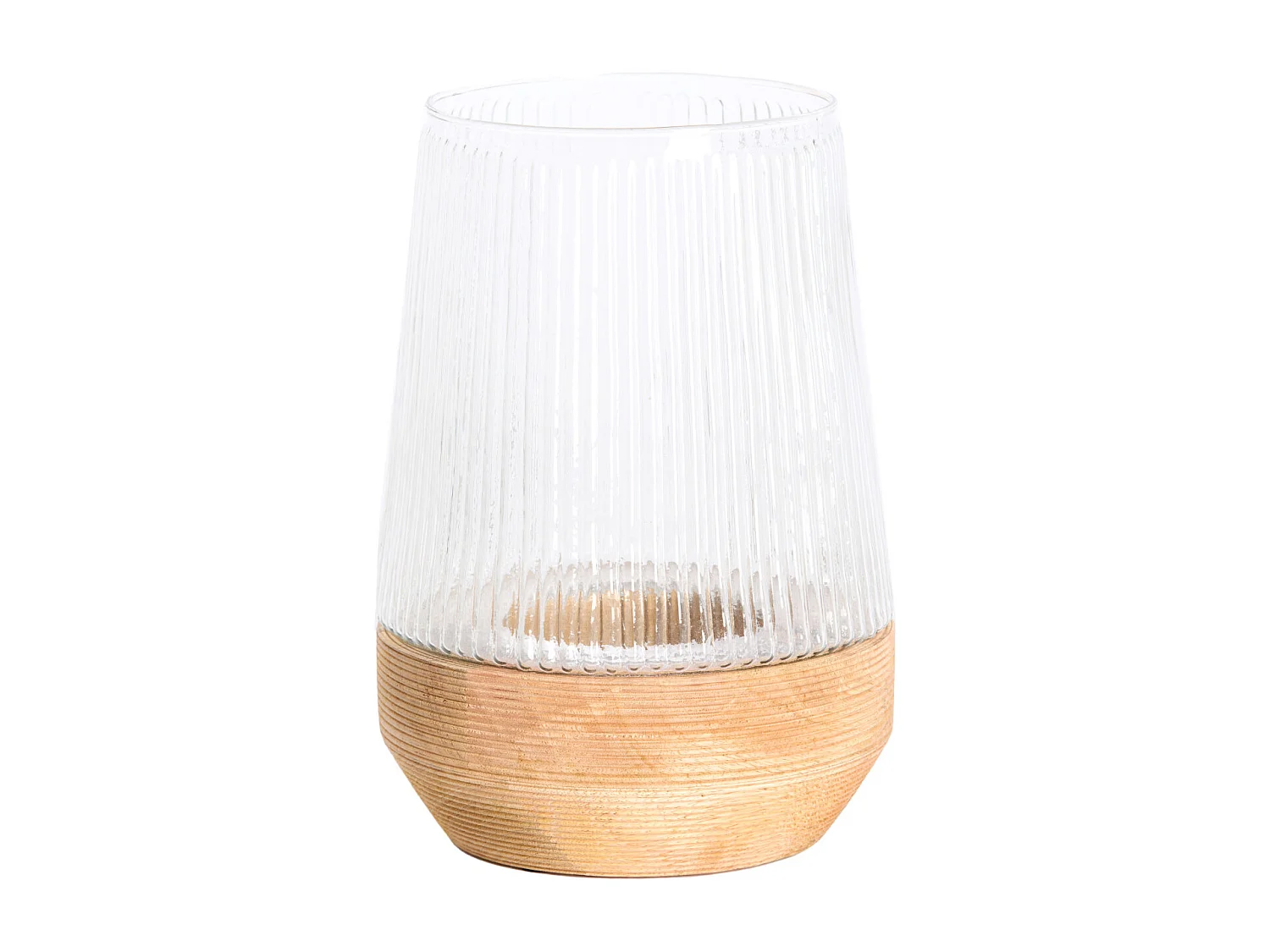 Windlicht MINAS - Ø18x26cm - Bruin