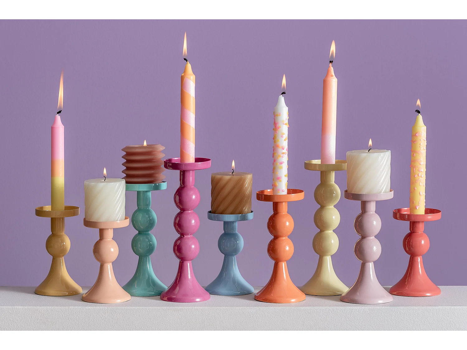 Bougeoir Funky Medium - Rose pâle