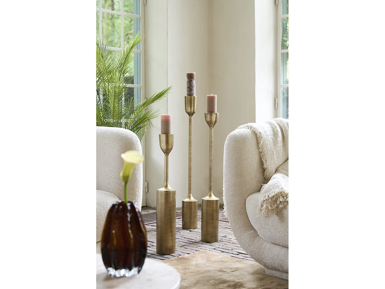 Bougeoir VELEZ - Ø13x90cm - Bronze