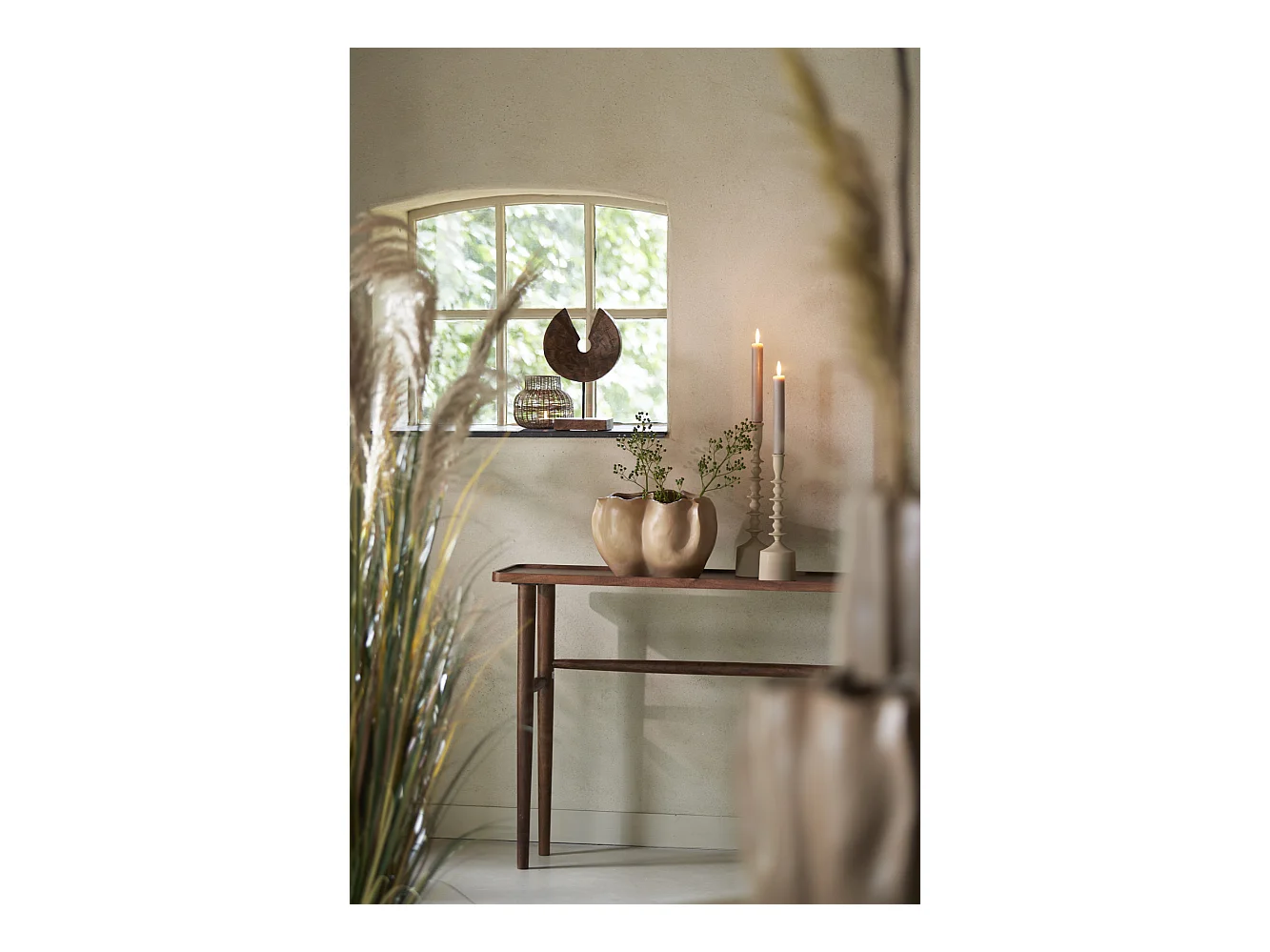 Bougeoir MERAKO - Ø10x34,5cm - Marron