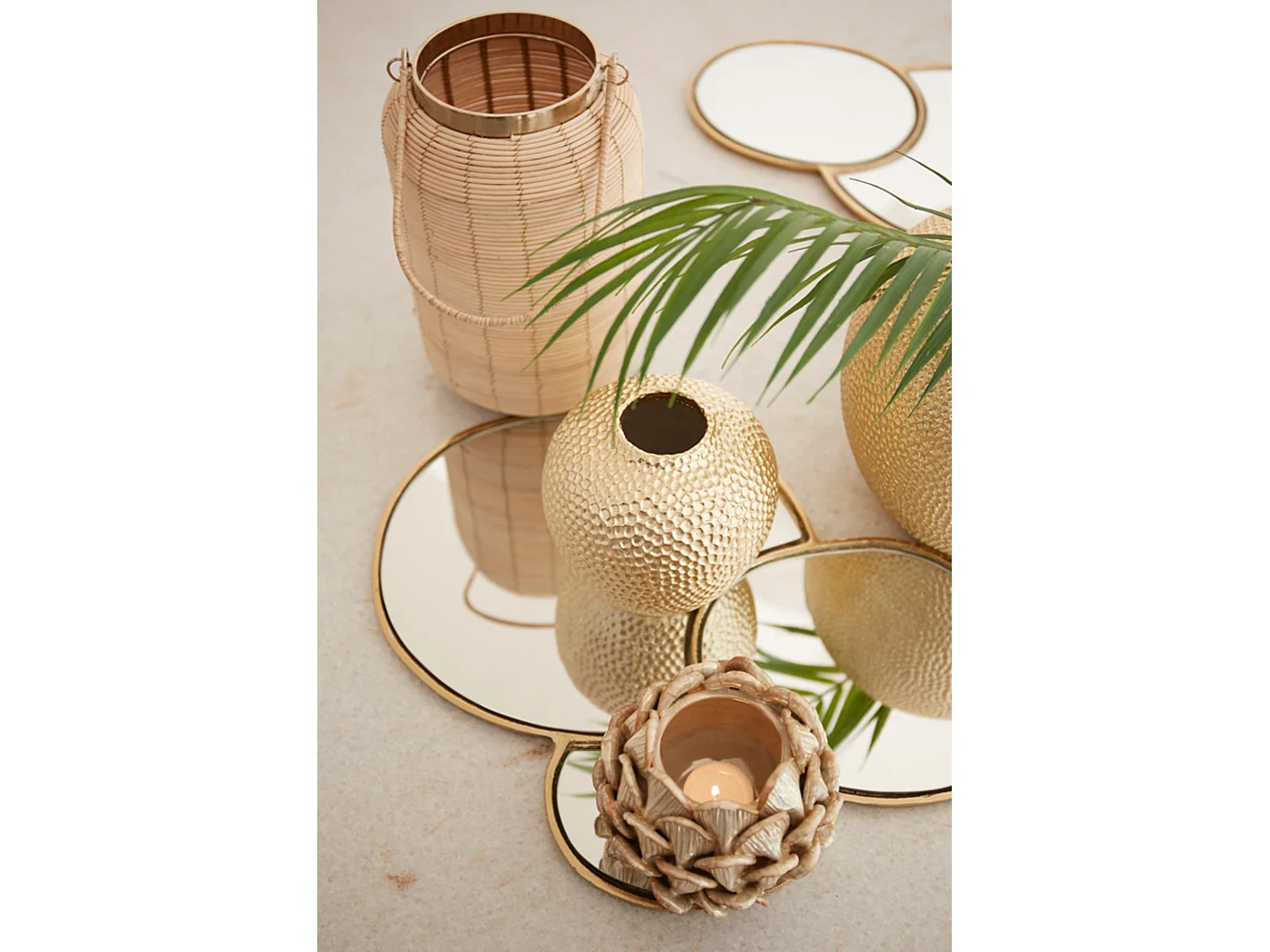 Windlicht VIVARO - Ø16.5x27cm - Bruin