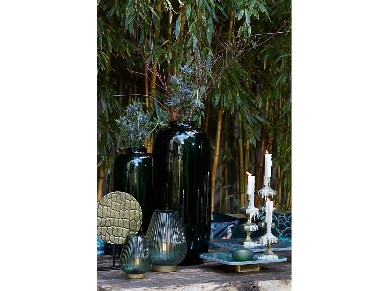 Bougeoir WAMBIRI - 10x9x17cm - Vert