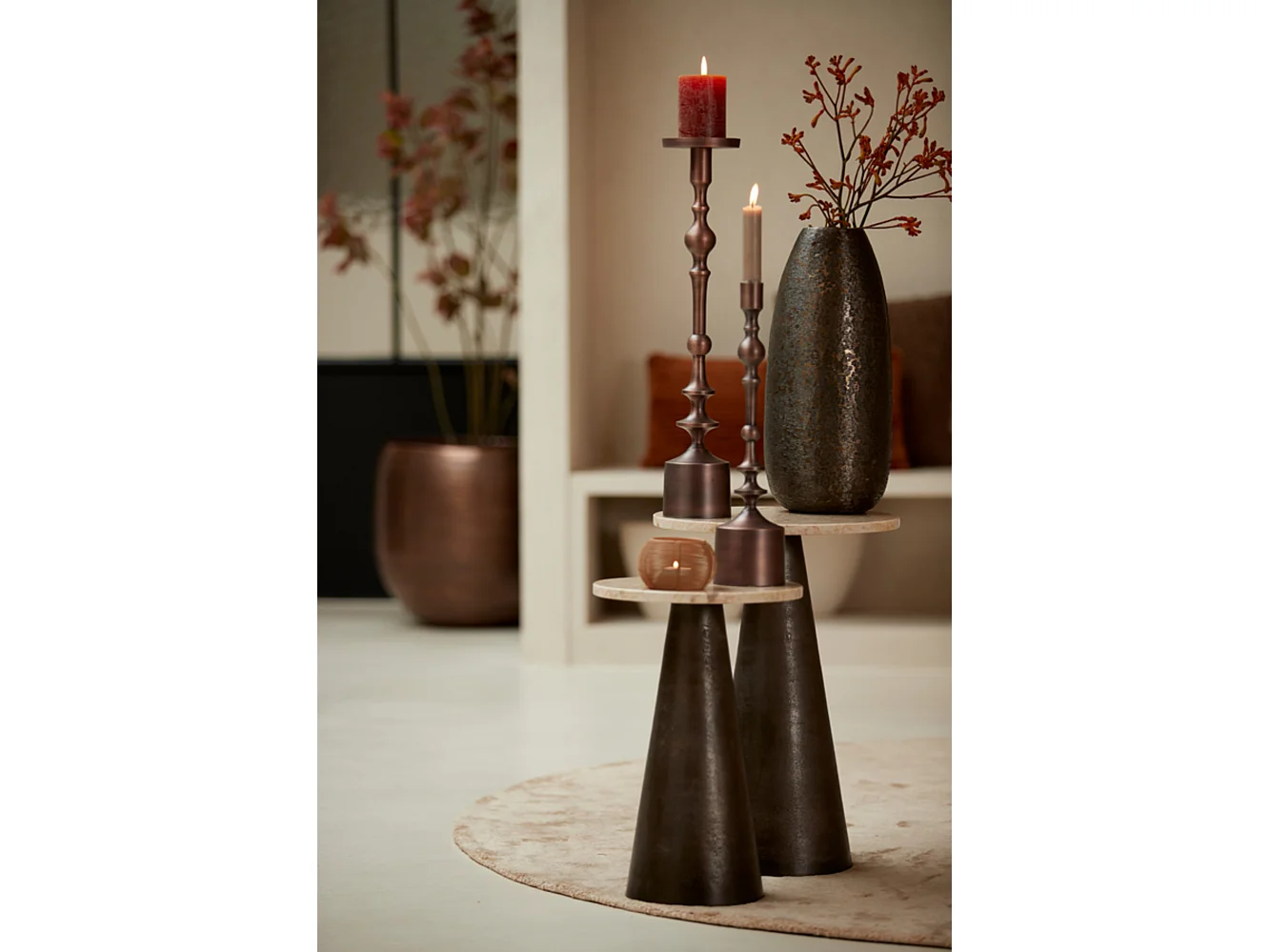 Bougeoir SHEVA - Ø11x54cm - Bronze