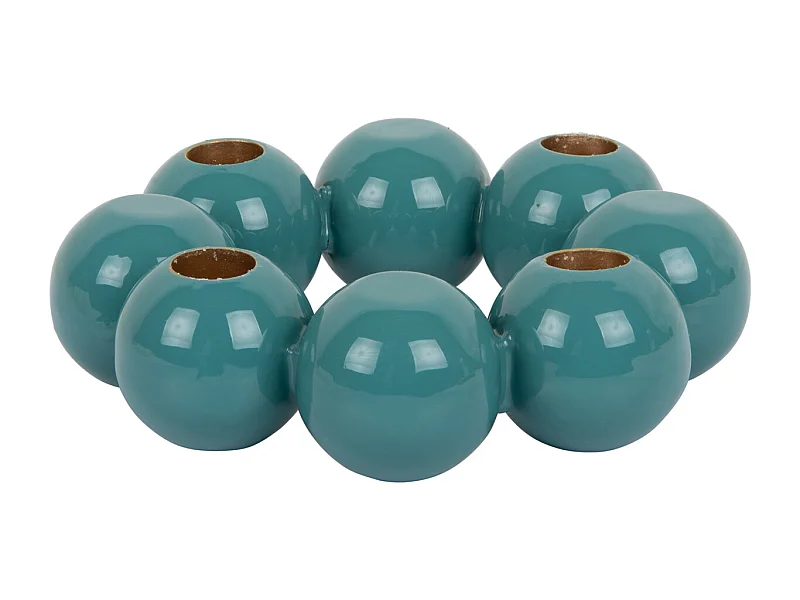 Bougeoir Bulles Rond - Bleu turquoise