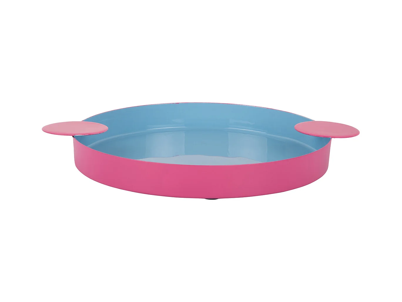 Plateau Double Funky Large - Bleu doux et rose vif