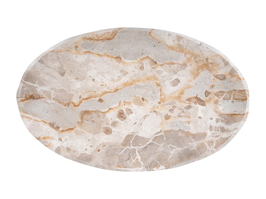 Plateau ovale ondulé grand format - Marron