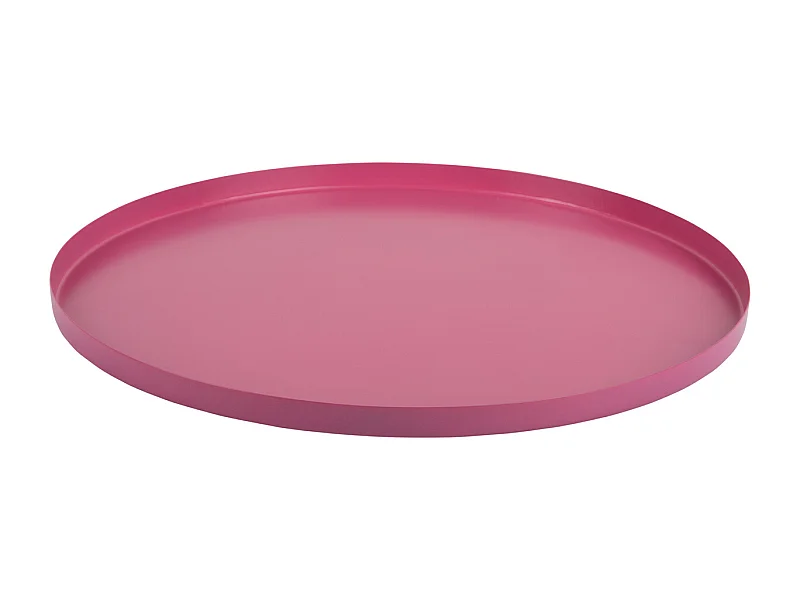 Plateau de service rond moyen - Rose vif