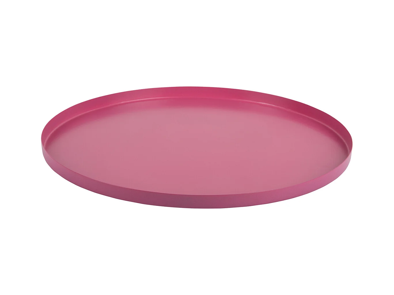 Plateau de service rond moyen - Rose vif