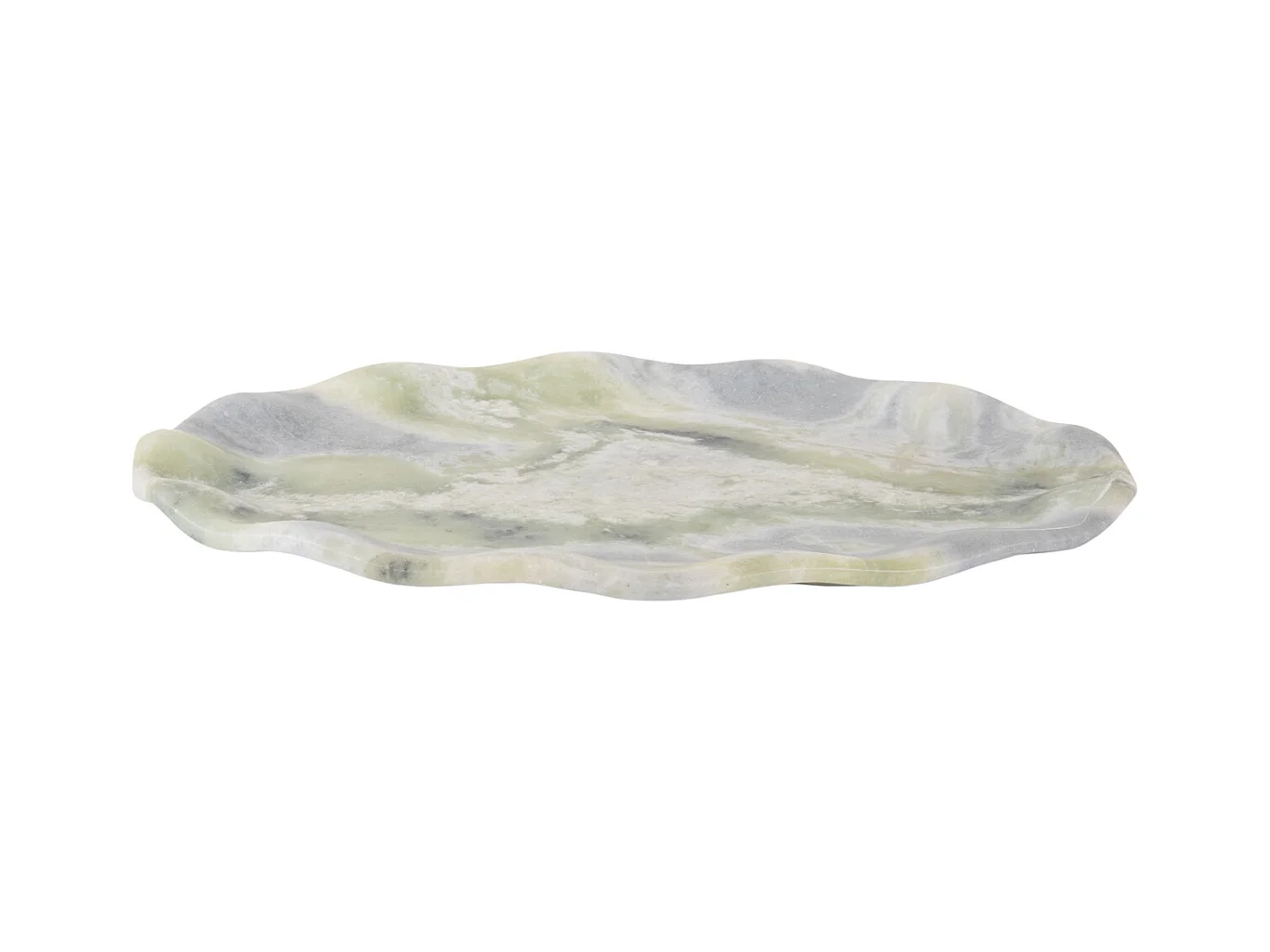 Plateau ovale ondulé grand format - Vert himalayen