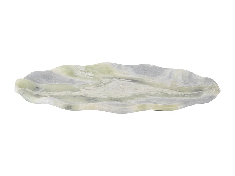 Plateau ovale ondulé grand format - Vert himalayen