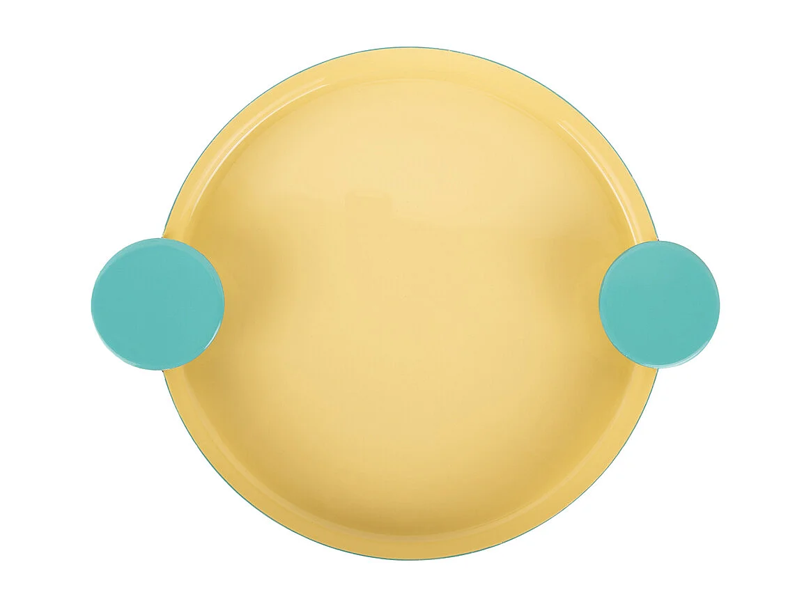 Plateau Double Funky Large - Bleu turquoise et jaune doux