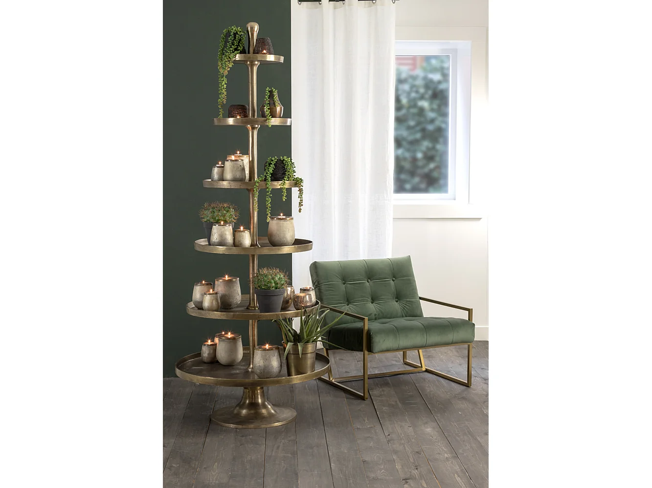 Etagere HOKKSUND - Ø80x200cm - Bronze