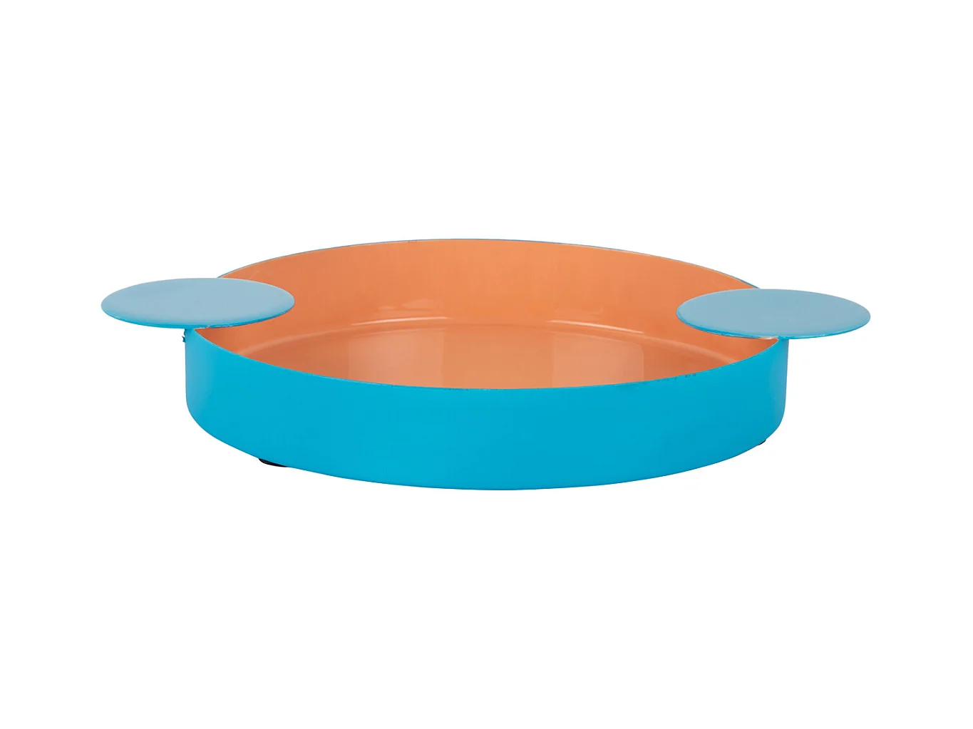 Plateau Double Funky Medium - Orange pêche et bleu aqua
