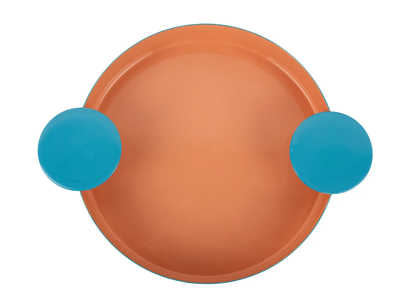 Plateau Double Funky Medium - Orange pêche et bleu aqua