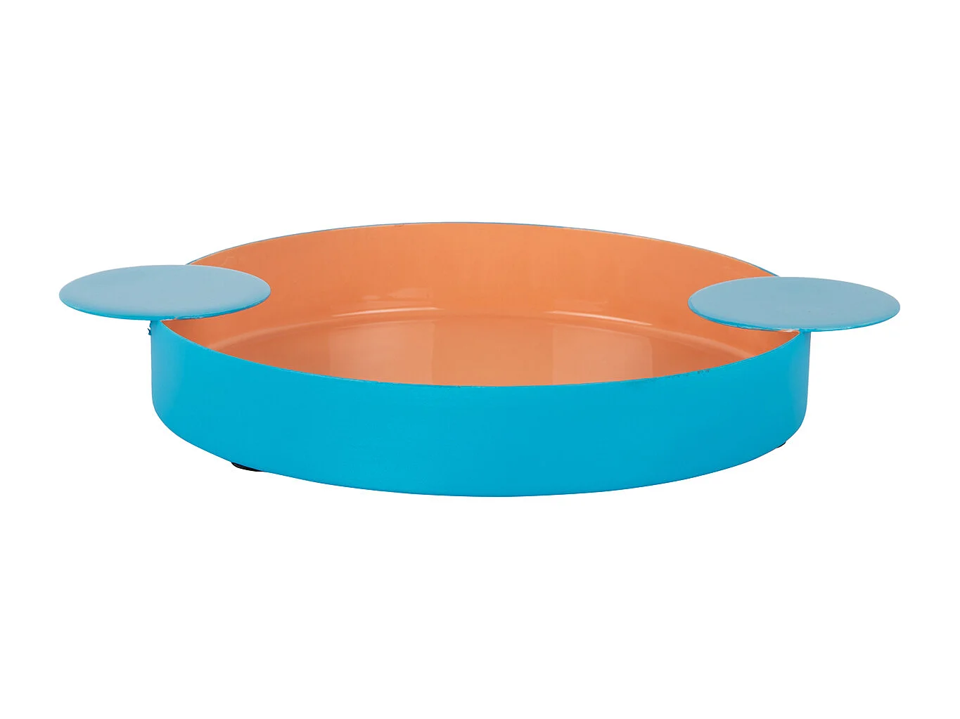 Plateau Double Funky Medium - Orange pêche et bleu aqua