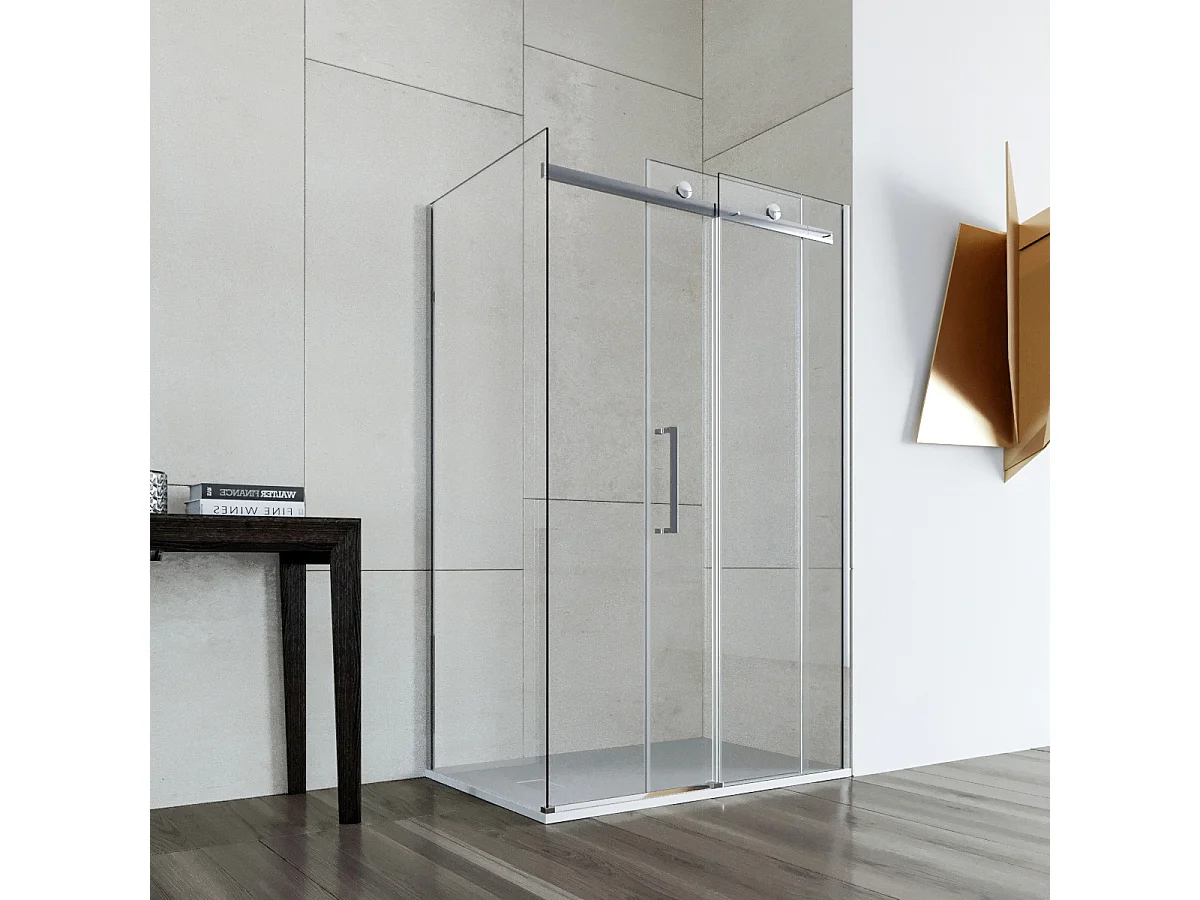 Box Doccia Angolare 90x170 con Anta Scorrevole vetro Cristallo 8mm - Mimosa