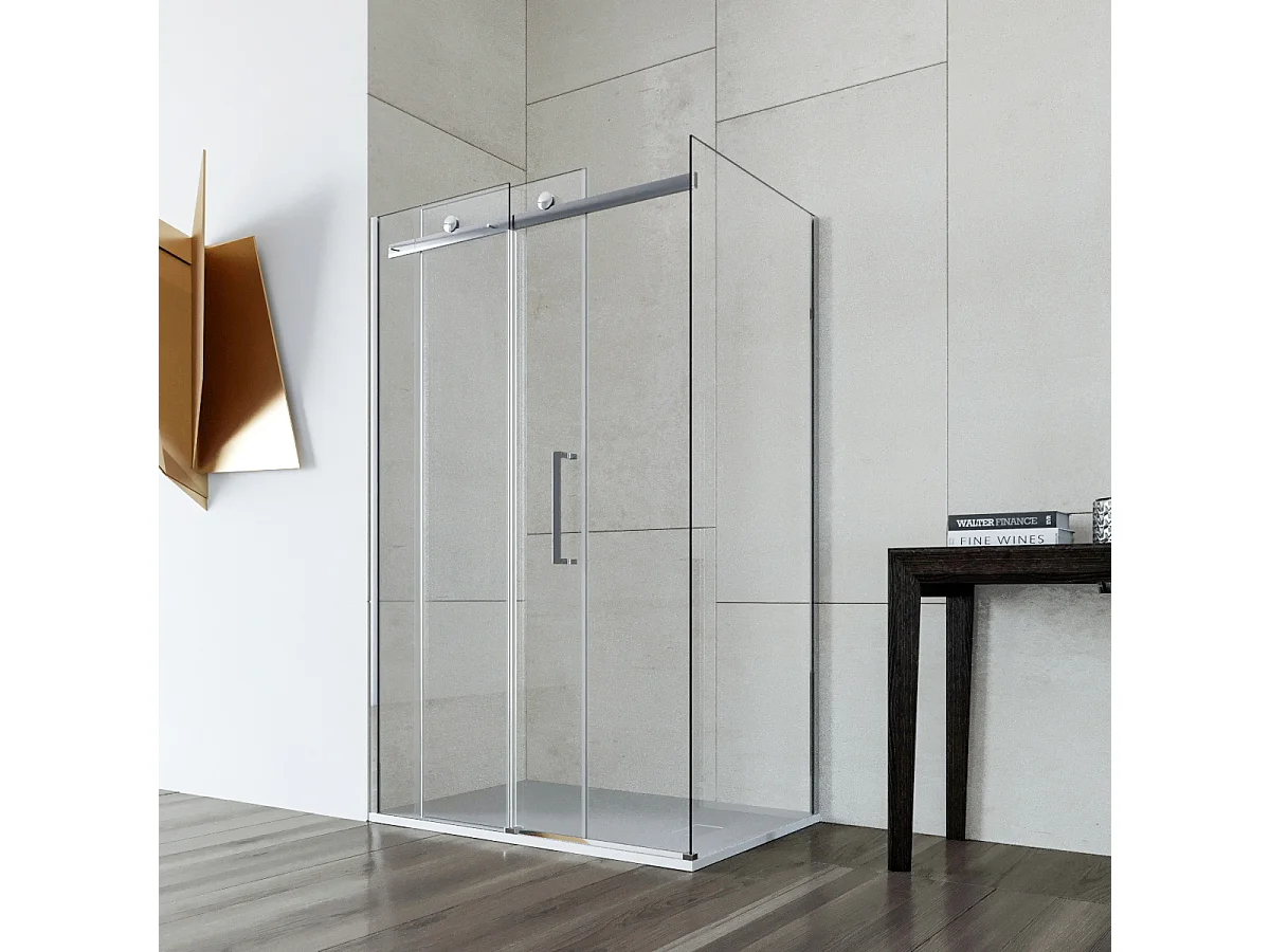 Box Doccia Angolare 75x120 con Anta Scorrevole vetro Cristallo 8mm - Mimosa