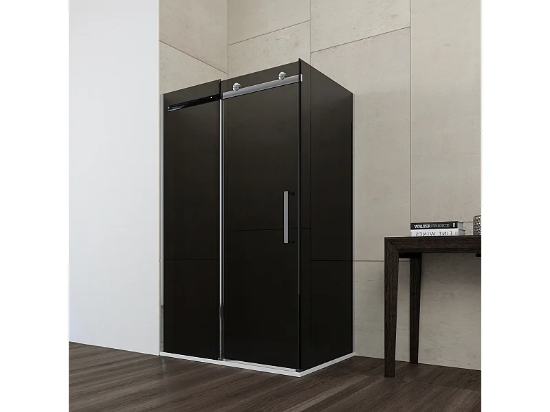 Box Doccia Angolare 90x100 Con Anta Scorrevole Da 8 Mm In Cristallo Fumè - Mimosa