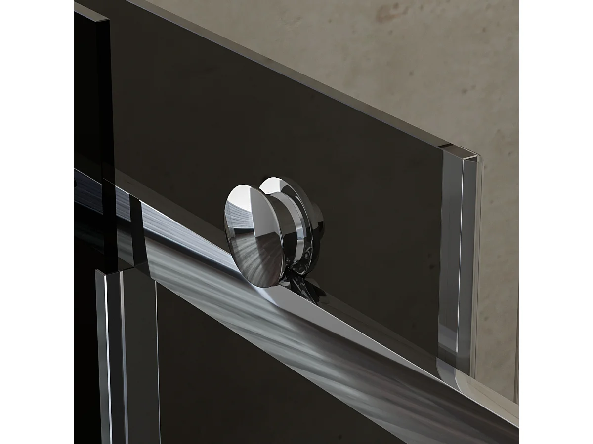 Box Doccia Angolare 90x140 Con Anta Scorrevole Da 8 Mm In Cristallo Fumè - Mimosa