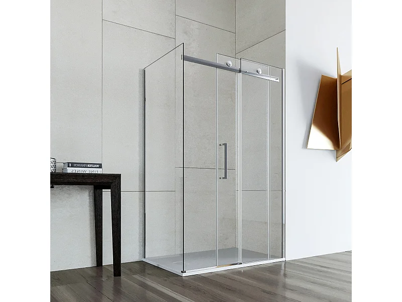 Box Doccia Angolare 75x140 con Anta Scorrevole vetro Cristallo 8mm - Mimosa