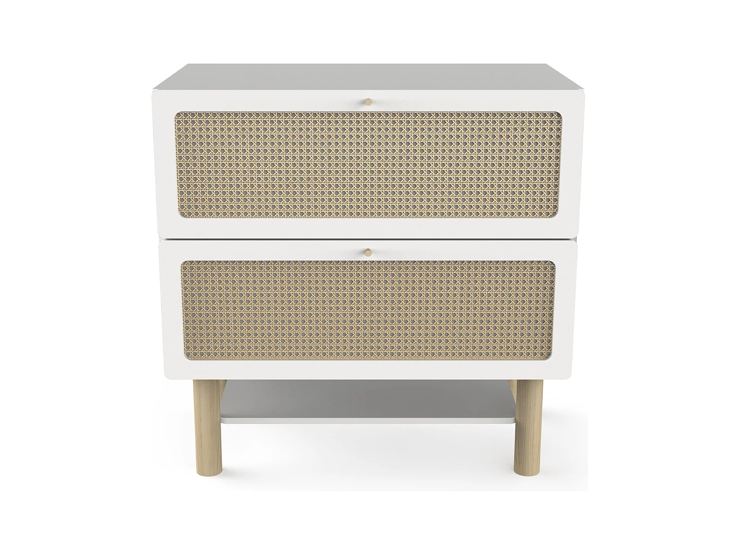 Commode bois enfant " Ochna " - 2 tiroirs - Blanc