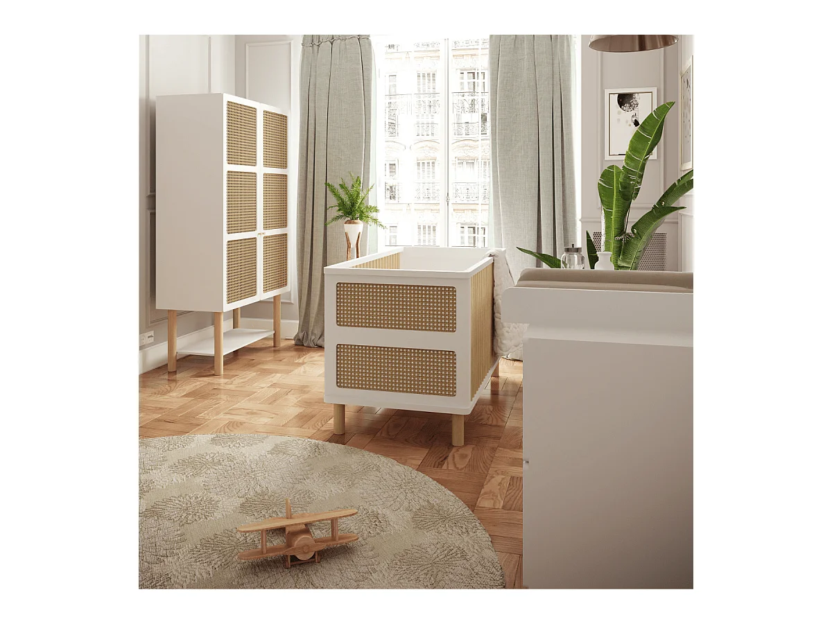 Commode bois enfant " Ochna " - 2 tiroirs - Blanc