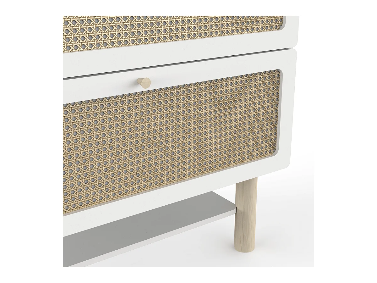 Commode bois enfant " Ochna " - 2 tiroirs - Blanc