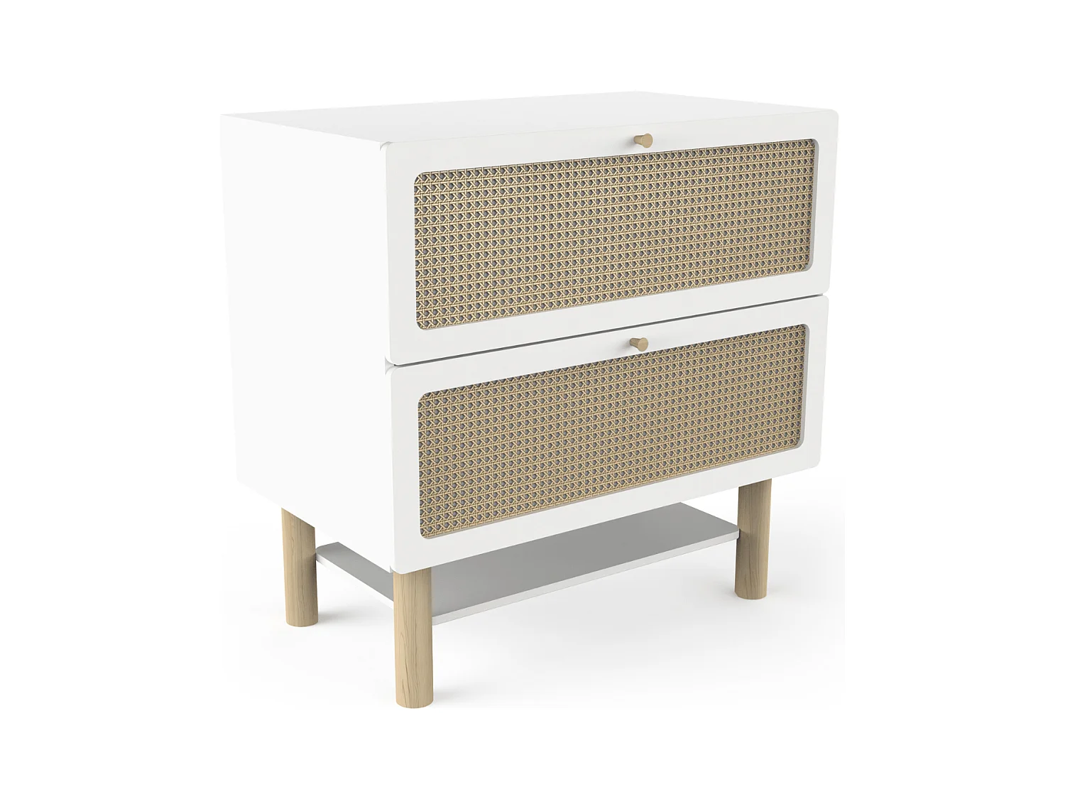 Commode bois enfant " Ochna " - 2 tiroirs - Blanc