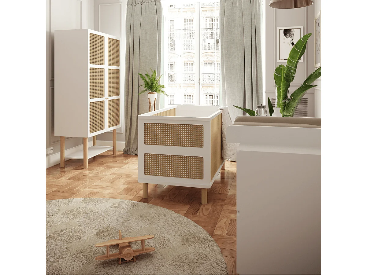 Commode bois enfant " Ochna " - 2 tiroirs - Blanc