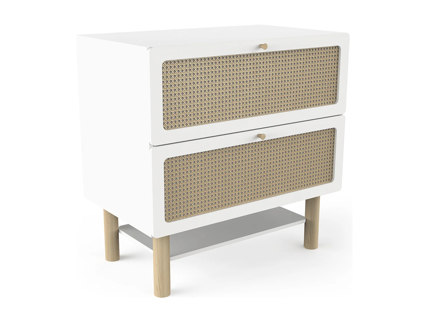Commode bois enfant " Ochna " - 2 tiroirs - Blanc