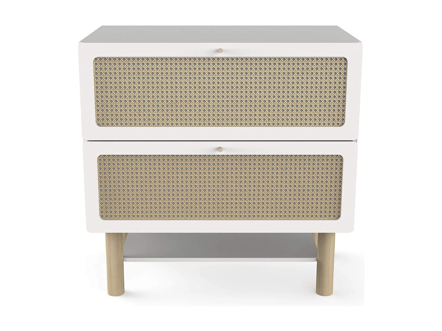 Commode bois enfant " Ochna " - 2 tiroirs - Blanc