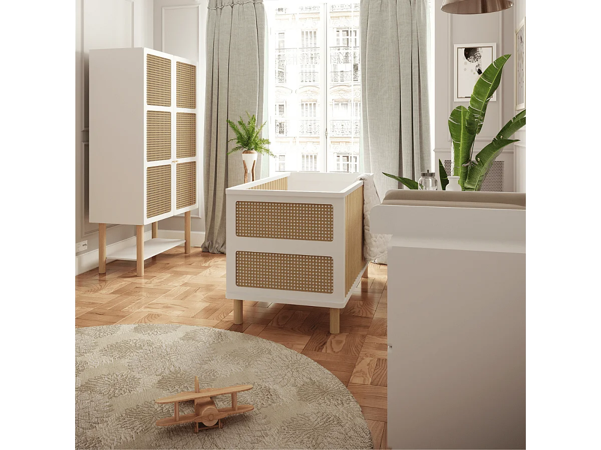 Commode bois enfant " Ochna " - 2 tiroirs - Blanc