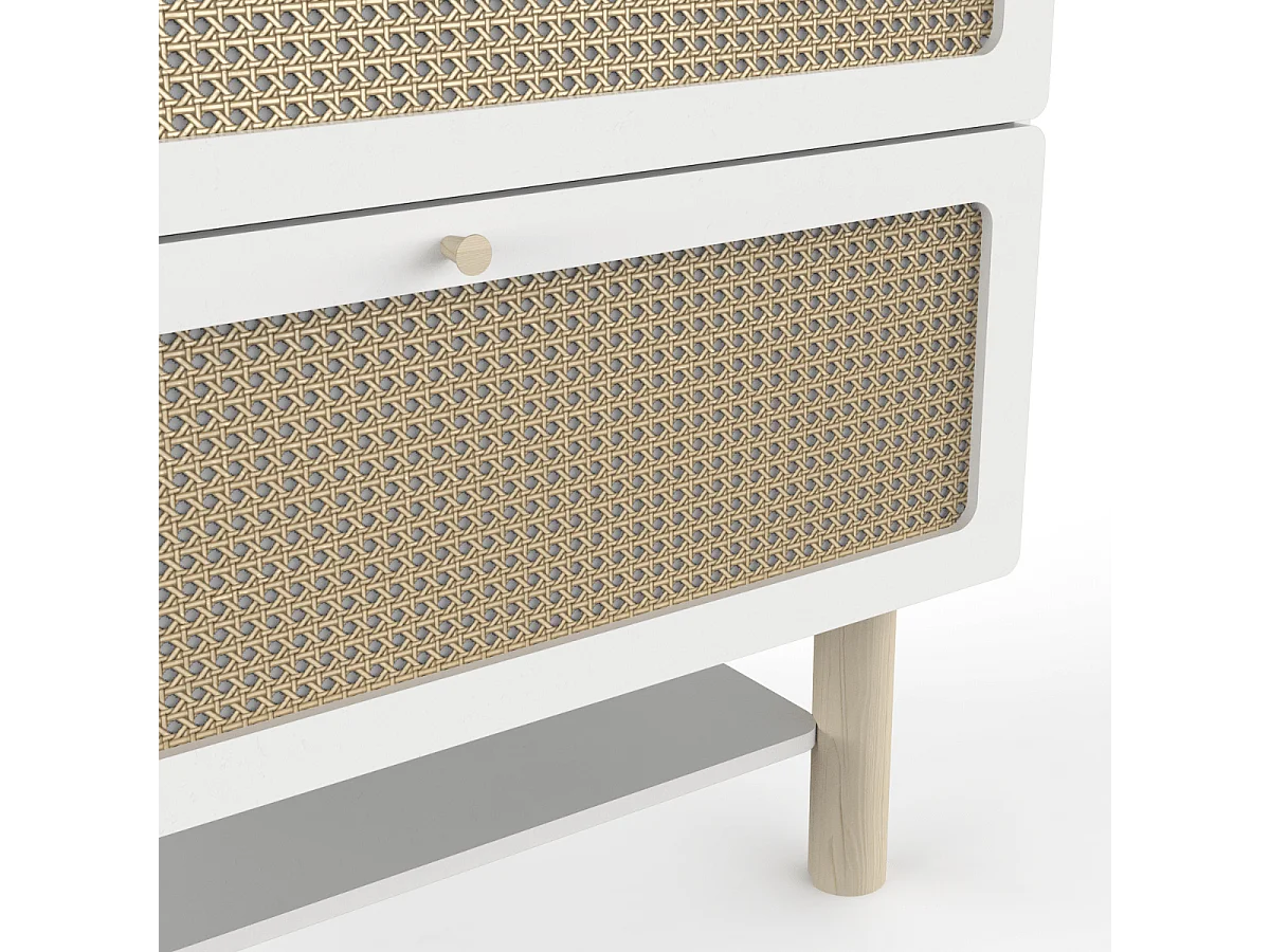 Commode bois enfant " Ochna " - 2 tiroirs - Blanc