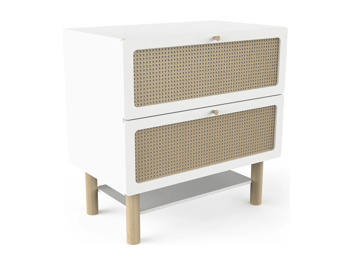 Commode bois enfant " Ochna " - 2 tiroirs - Blanc