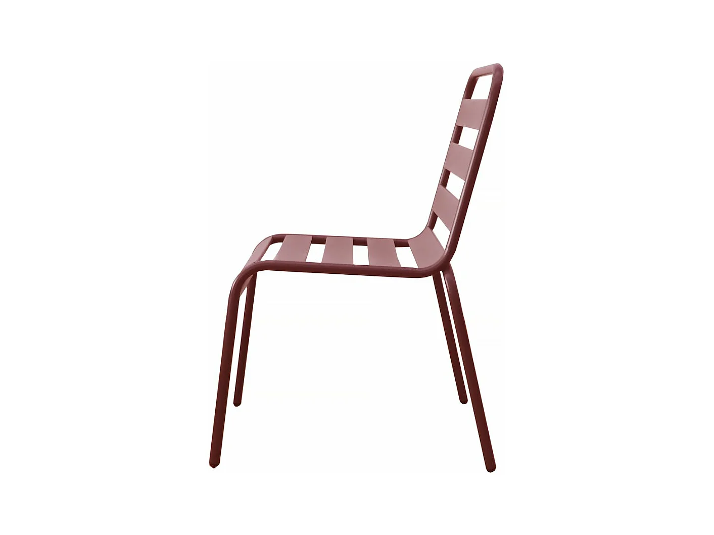 Lot de 2 chaises de jardin en métal empilables "Bilbao" - Terracotta