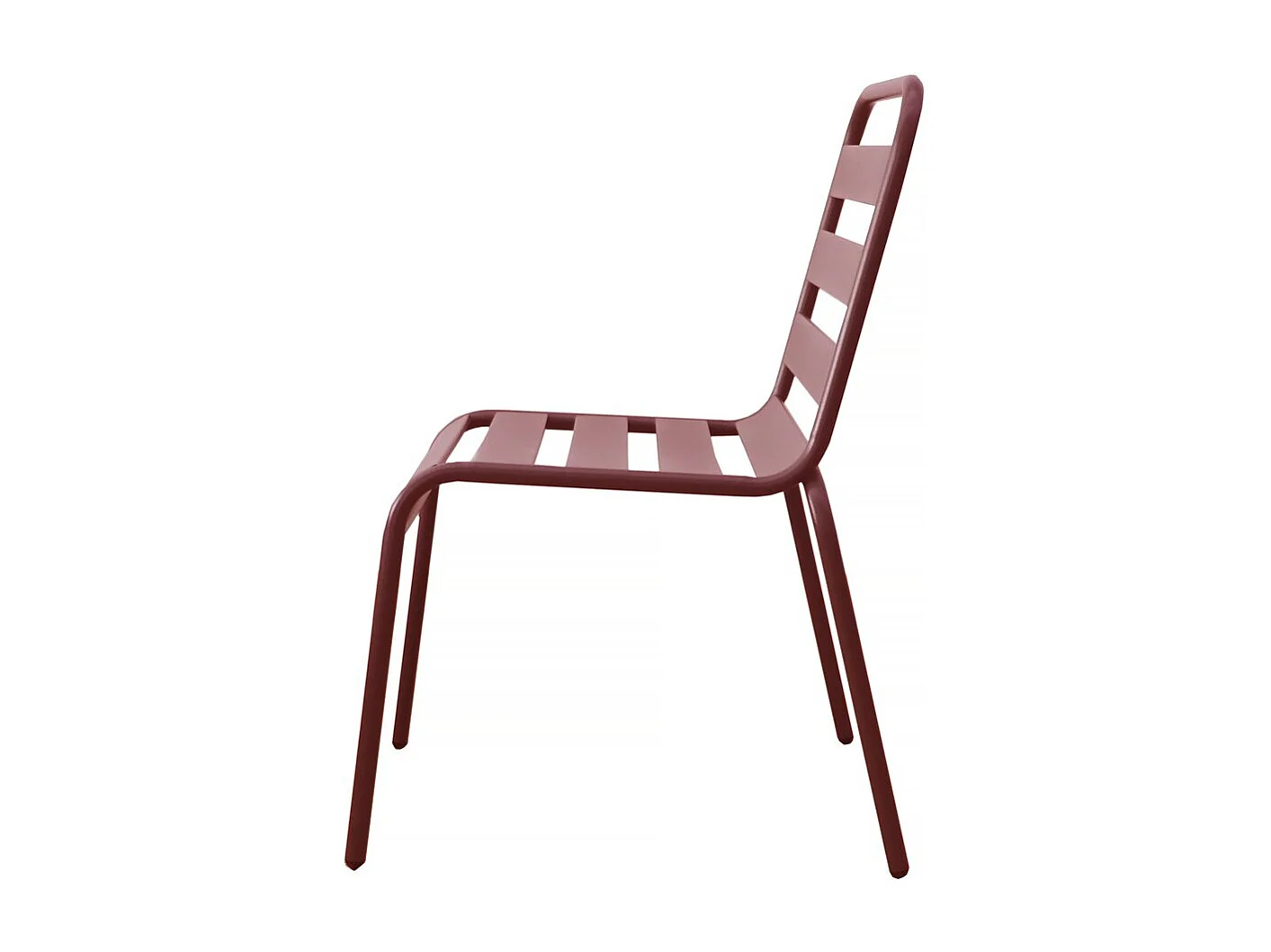 Lot de 2 chaises de jardin en métal empilables "Bilbao" - Terracotta