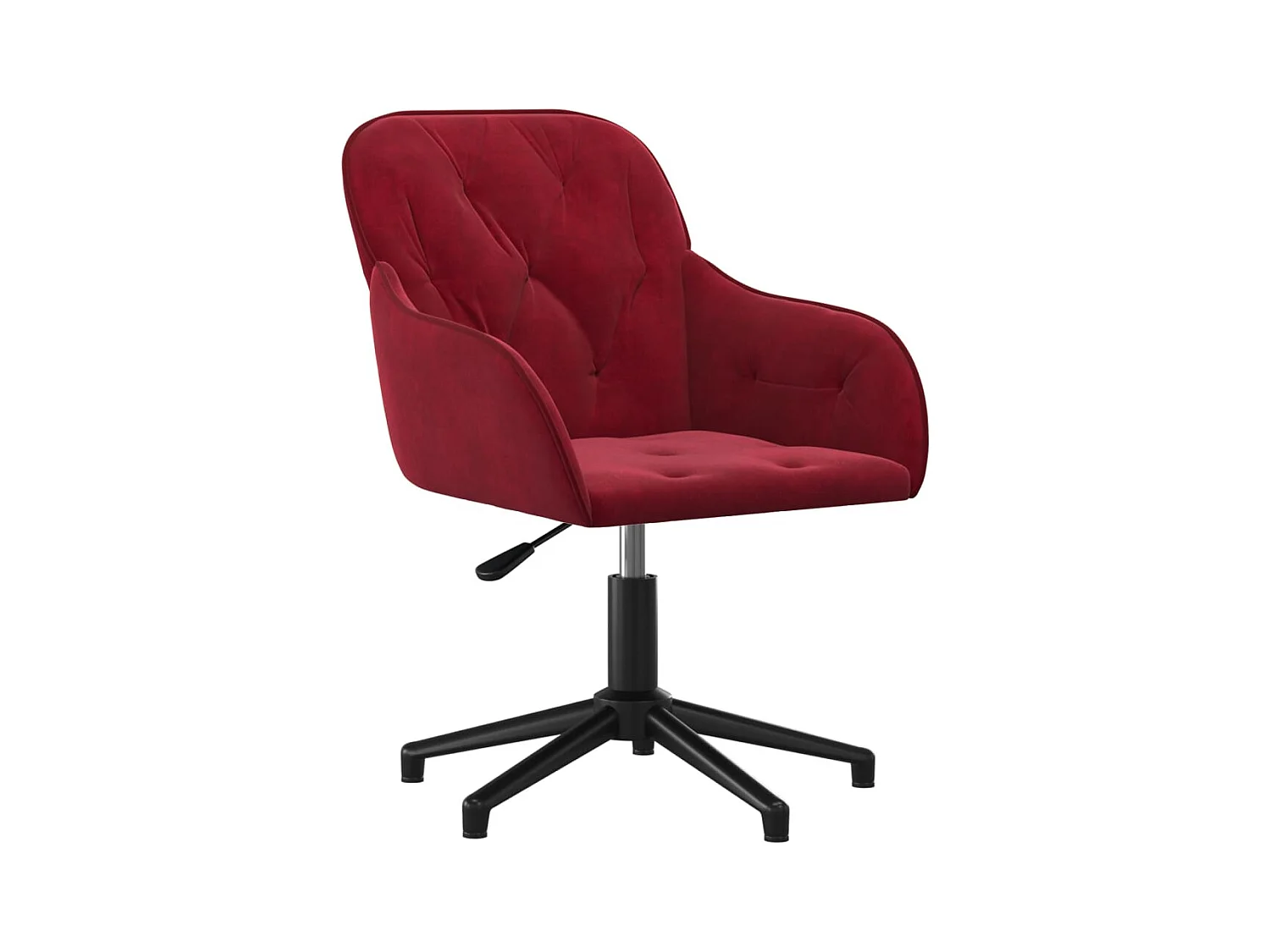 Silla giratoria de oficina para ordenador estudio terciopelo rojo 02_0024173