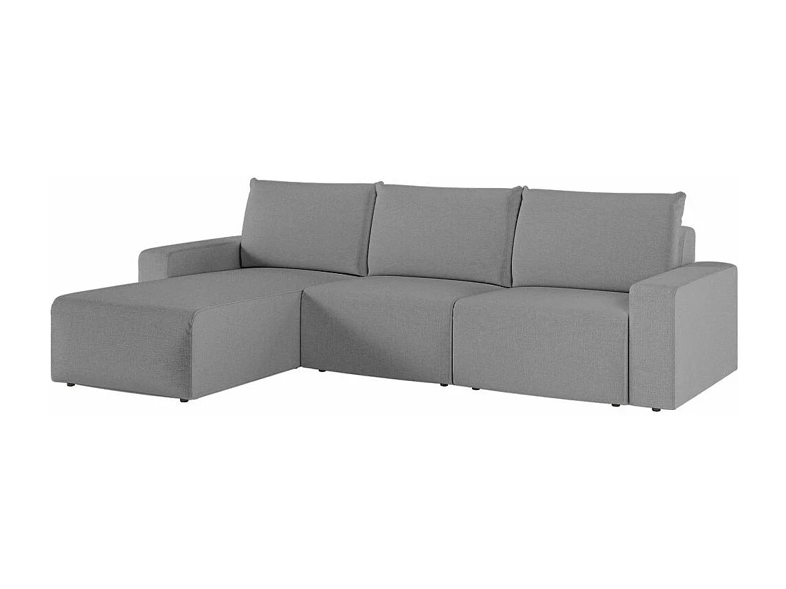 Canapé d'angle réversible 4 places ROMANE en tissu Easy Clean antitache - Gris