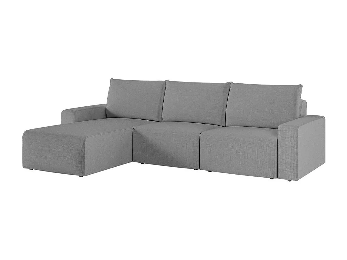 Canapé d'angle réversible 4 places ROMANE en tissu Easy Clean antitache - Gris
