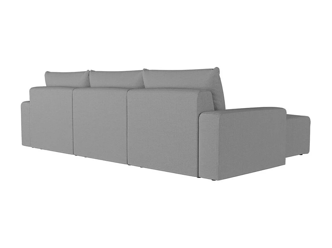 Canapé d'angle réversible 4 places ROMANE en tissu Easy Clean antitache - Gris