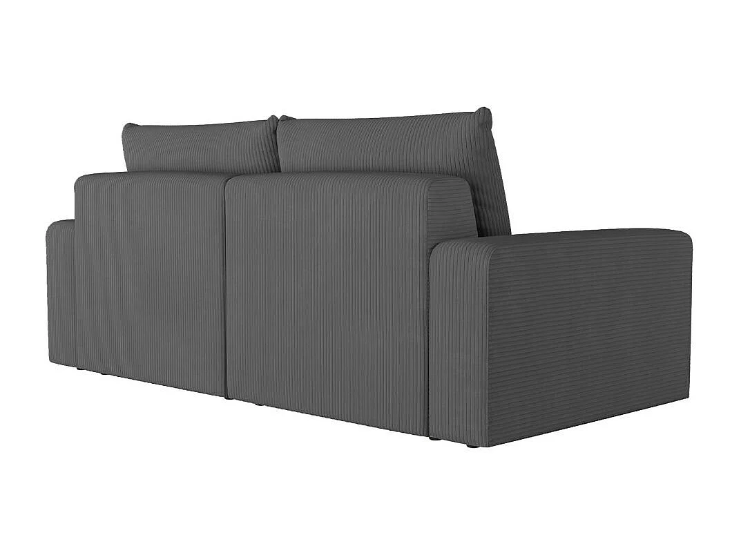 Canapé droit fixe 2 places ROMANE en velours côtelé - Gris