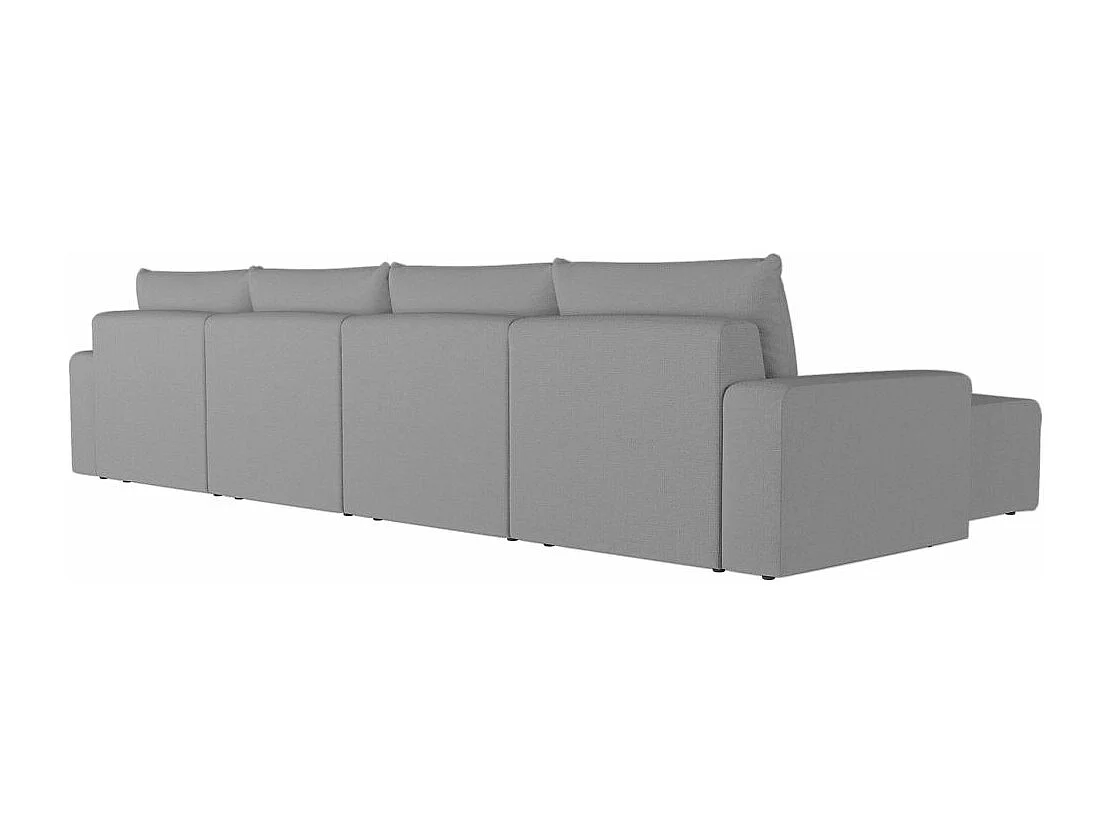 Canapé panoramique fixe 6 places ROMANE en tissu Easy Clean antitache - Gris