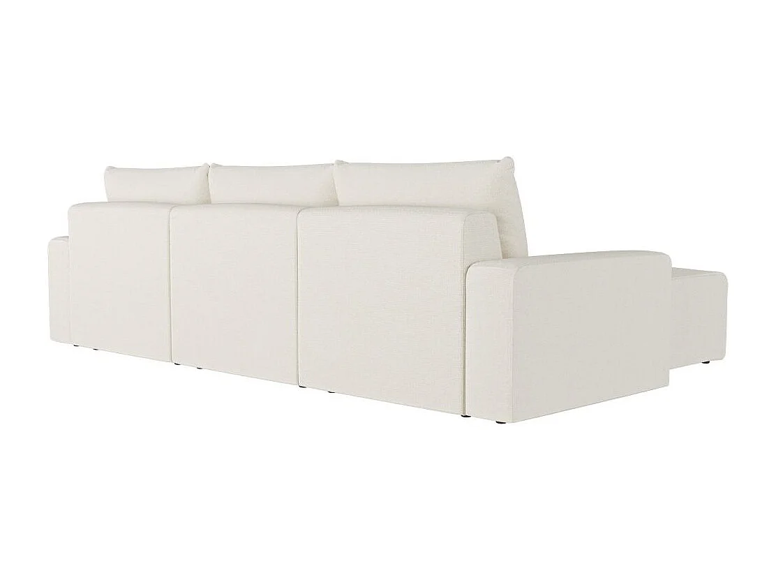 Canapé d'angle réversible 4 places ROMANE en tissu Easy Clean antitache - Beige