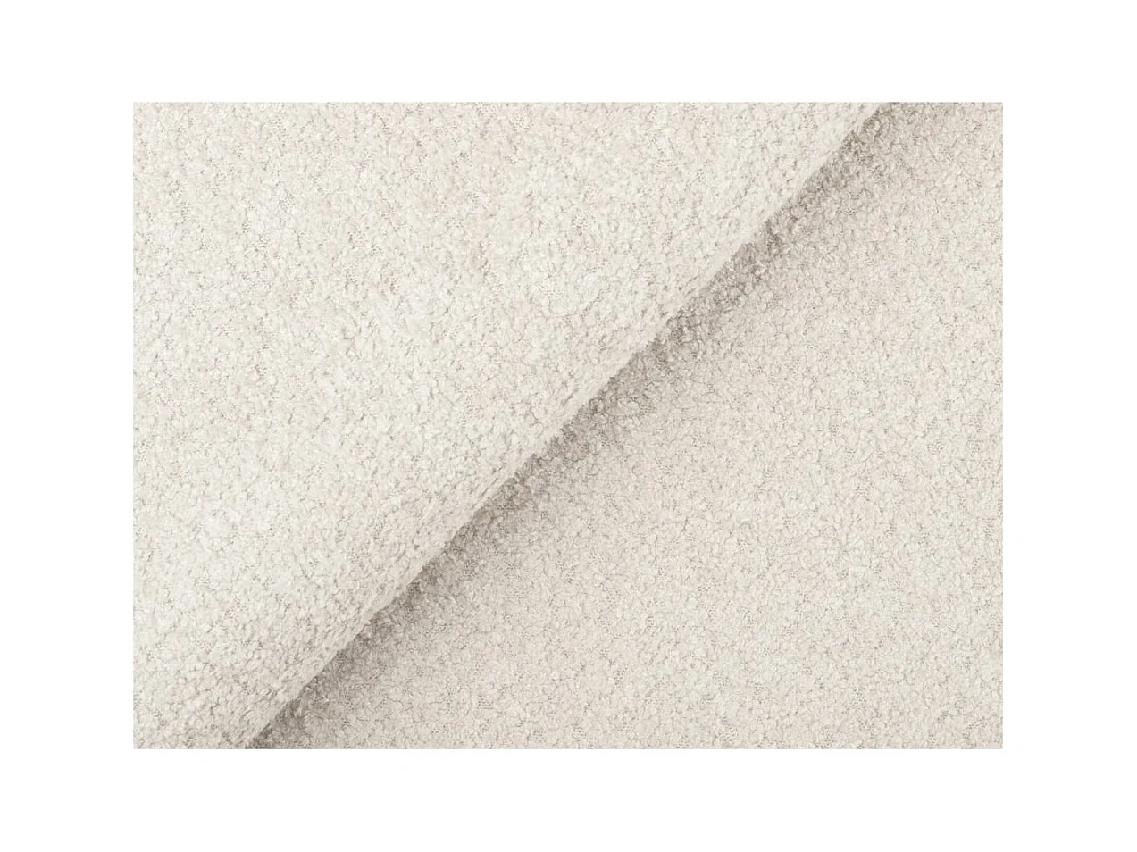 Canapé d'angle réversible 4 places ROMANE en tissu bouclette - Blanc