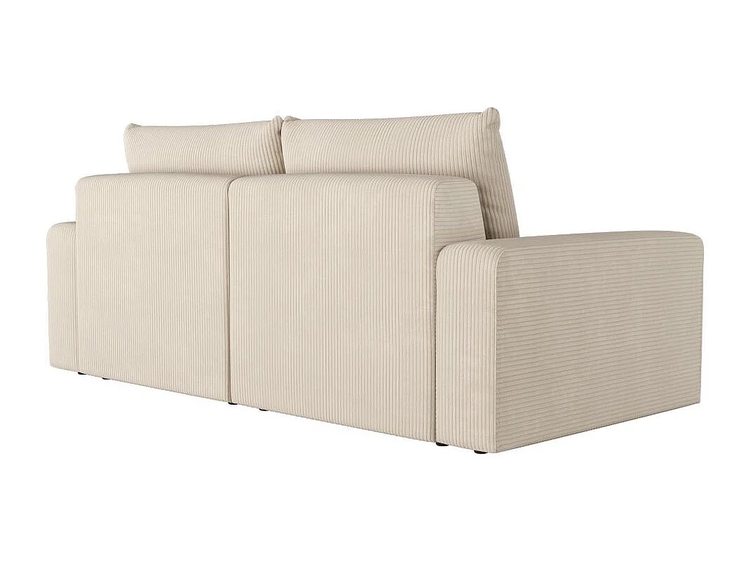Canapé droit fixe 2 places ROMANE en velours côtelé - Beige