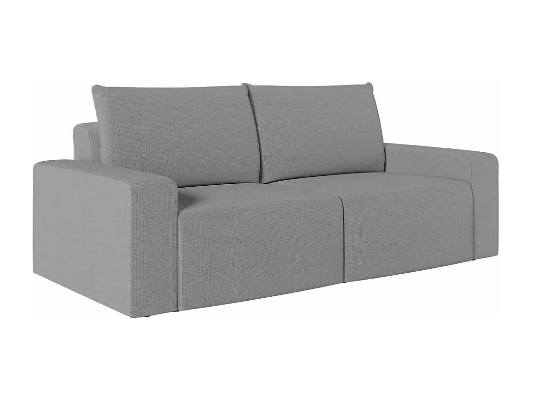 Canapé droit fixe 2 places ROMANE en tissu Easy Clean antitache - Gris